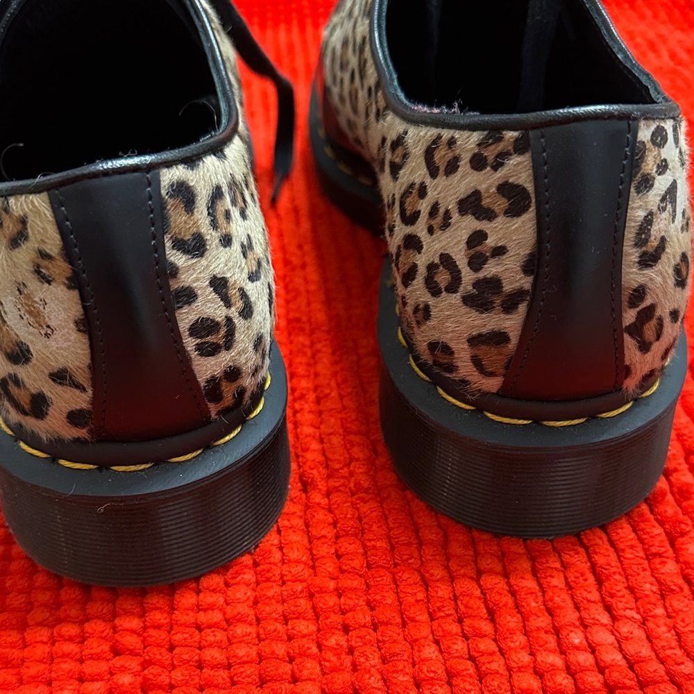Dr. Martens Black and Leopard Print Shoes - Picture 6 of 8